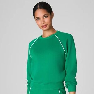 SPANX AIR PIQUE LONG SLEEVE CREWNECK TOP